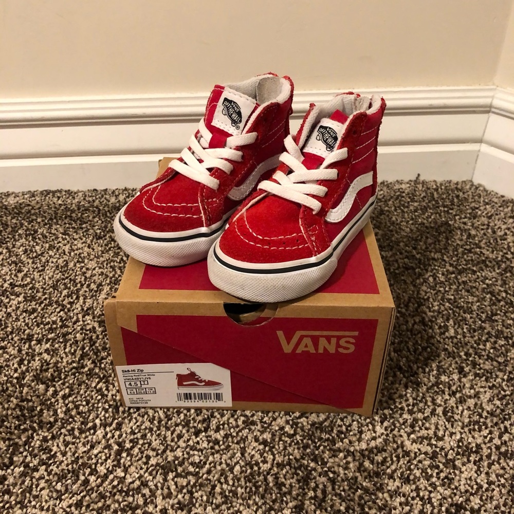 Red Toddler High Top Vans